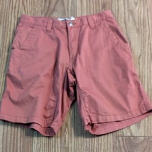 Mountain Khakis rust red flat front shorts, size 30x10